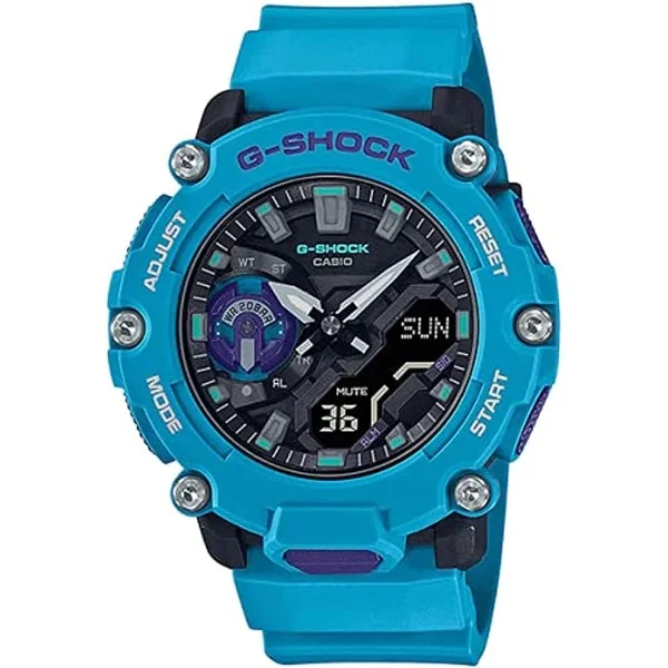 Casio G-Shock Analog-Digital Black Dial Watch for Men, Blue - GA-2200-2ADR